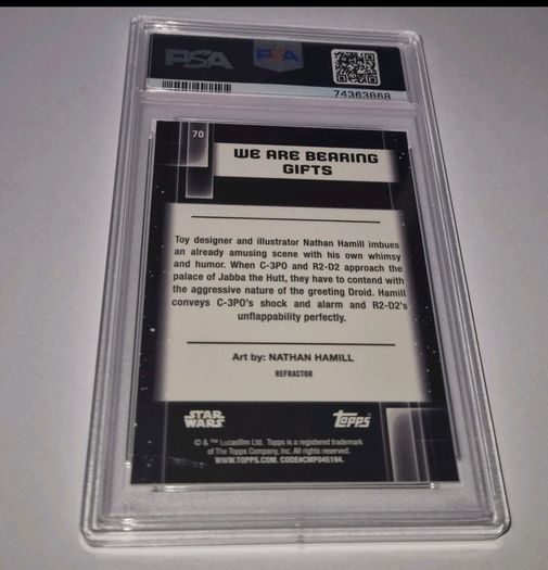 2021 Topps Star Wars Chrome Galaxy #70 We Are Bearing Gifts Refractor PSA 10