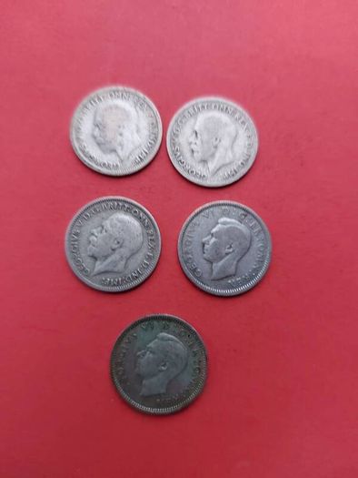 5 x .500 Silver Sixpence 1928/33/36/42/45