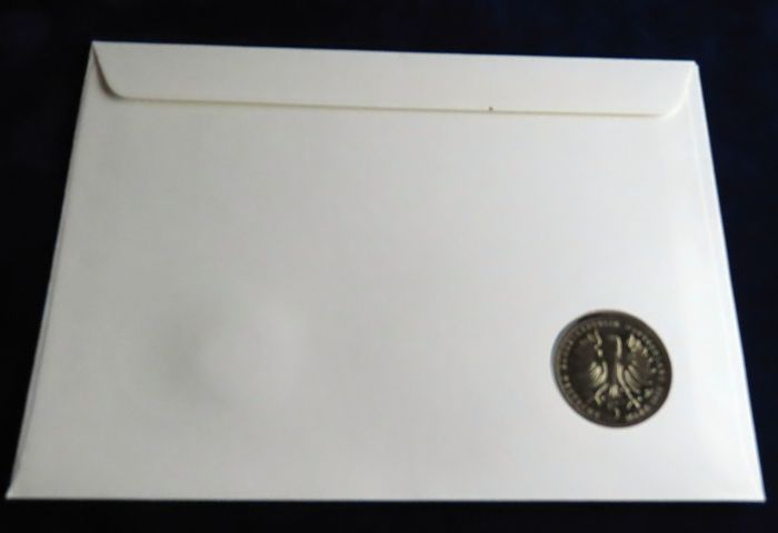Frederick the Great 5 Deutsche Mark coin in stamp cover