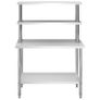 Stainless Steel Kitchen Work Table with 2-Tier Image 3