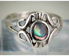 Sterling Silver Abalone Shell Size 0 1/2 Eu 54.7