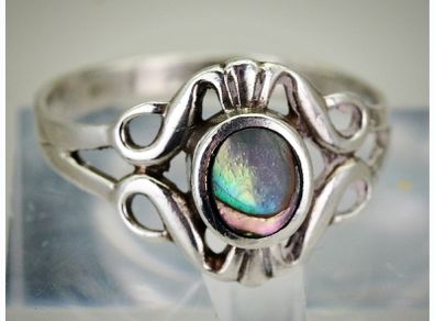 Sterling Silver Abalone Shell Size 0 1/2 Eu 54.7
