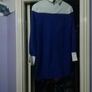 Blue a-line block long shirt Image 2