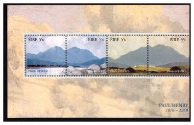 2008 Ireland Ireland Series Paul Henry Landscapes 1876-1958 Commemorative Stamps Booklet Pane Mint Never Hinged (MNH). Hibernian HP182b