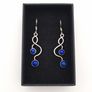 925 Vintage Sterling Silver And Lapis Lazuli Earrings Image 10