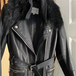 river island leather jacket coat