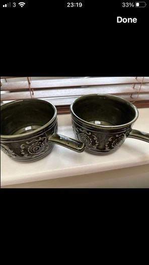 John Tams Vintage 1960's Cups, Checked Saucers and Side Plates ( 6 pieces altogether)