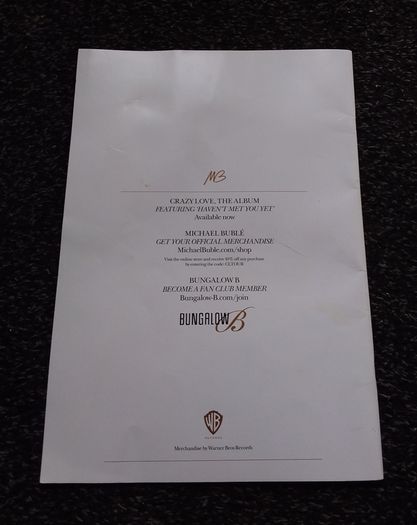 Michael Buble - The Crazy Love Tour , Concert Programme - 2010/12