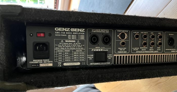 Genz Benz 750 Bass amp head and 2x10 EBS NEO Cab