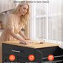 Kitchen Island Cart with Storage Mobile Rolling Storage Island on Swivel Wheels, with Drawer, Storage Cabinet Image 6