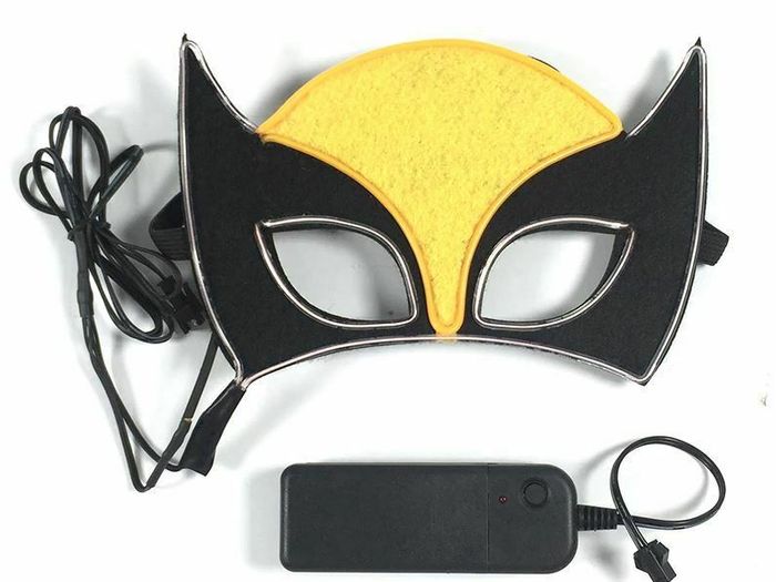 Halloween LED Neon Eye Mask Costume Light Up Kids Happy Birthday Party EL Masks
