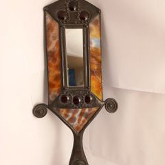 Mirror - Vintage wall decoration home mini red cherry  colour glass stones also can be used as hand mirror great gift present