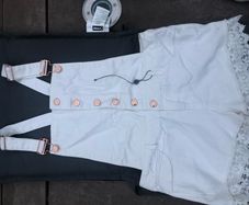 White Denim Short Romper Size 10