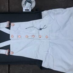 White Denim Short Romper Size 10