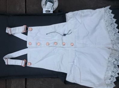 White Denim Short Romper Size 10
