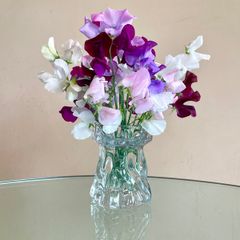 Vintage German Glashutte Bark Vase / Candleholder, Mid Century Glass