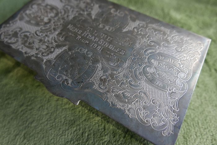 Vintage 1981 Silver Plated Box, beautifully engraved with a wooden interior