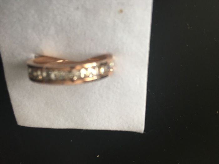 Rose Gold Cz Titanium Steel Wedding Ring