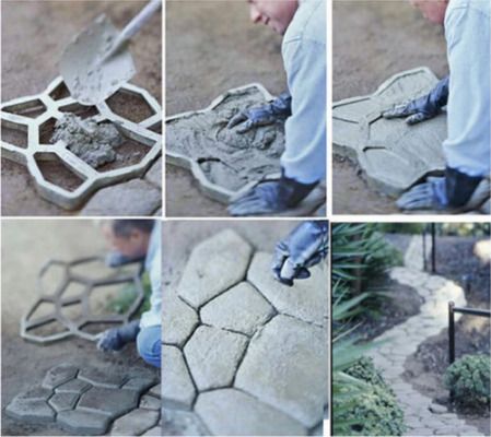 Large Paving Cement Brick Concrete Molds DIY Plastic Path Maker Mold Garden Stone Road Mold Garden Paving Decoration Tool