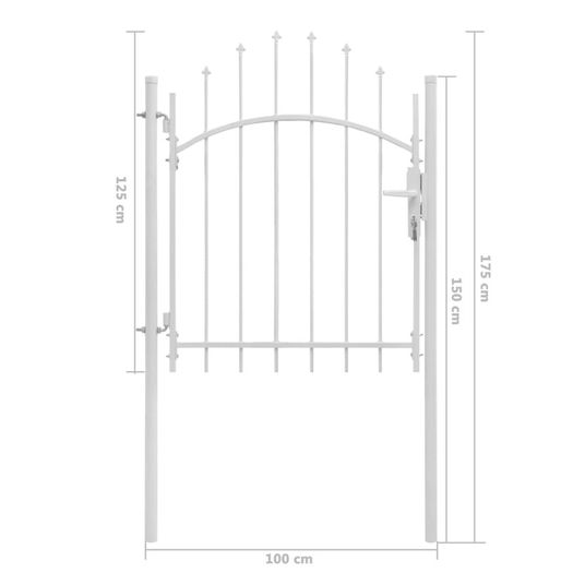 Garden Gate Steel 1x1.75 m White