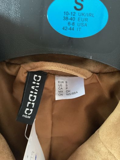 blazer Bnwt H&M size small tan suede effect jacket