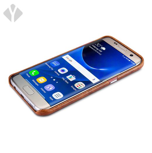 S7 Edge Vintage Oil Wax Leather Back Cover
