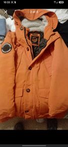 superdry orange down jacket mens s medium