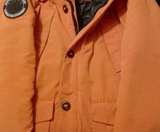 superdry orange down jacket mens s medium