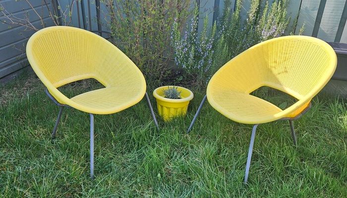 4 Garden armchairs, outdoor seats, bistro