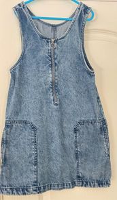 Denim pinafore dress 9-10 years