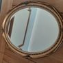 Vintage Ornate Gold Gilt Wood Oval Mirror. Bevelled Glass. 50cm x 60cm Image 2