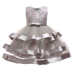 New Elegant Flower Girls Princess Dressed Girl Layered Tutu Dress For Birthday Wedding Performance size 8-9 yrs