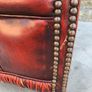 Vintage Oxblood Chesterfield Style Leather Wingback Armchair. Image 7