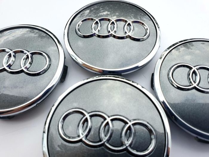 Set/4x 61mm AUDI Gloss GREY 3D alloy wheel centre caps cap 4M0601170JG3 Hub Cover
