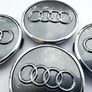 Set/4x 61mm AUDI Gloss GREY 3D alloy wheel centre caps cap 4M0601170JG3 Hub Cover Image 6