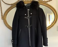 Zara Wool Blend Black Winter Duffel Coat XS