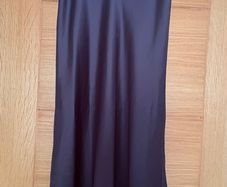 Satin black midi Skirt size uk 4/6