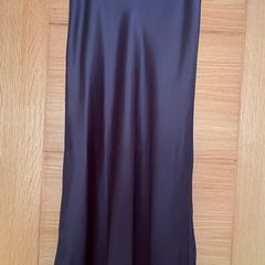 Satin black midi Skirt size uk 4/6