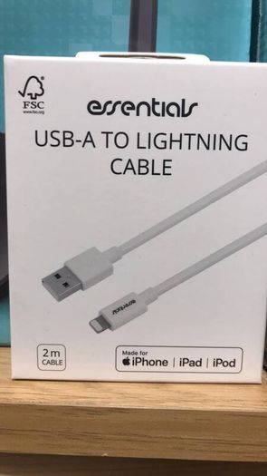 USB A Lightning Cable 2 Meter
