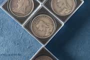 Double Florin and 4 x Queen Victoria Silver Crowns