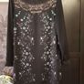 Zara Black Dress, beautiful print, lace detail at the back, size S Image 2