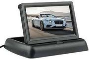 4'3 Inch Monitor Car Screen LCD Colour Mirror Display for Parking Rear View Camera HD Vision Reversing Bracket Foldable