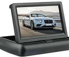 4'3 Inch Monitor Car Screen LCD Colour Mirror Display for Parking Rear View Camera HD Vision Reversing Bracket Foldable