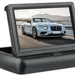 4'3 Inch Monitor Car Screen LCD Colour Mirror Display for Parking Rear View Camera HD Vision Reversing Bracket Foldable
