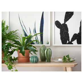 Decoration Set of 3 Green Ceramic Cacti