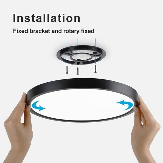 Ceiling Light Black Shell 12W 1100lm Natural White 4000K Round D18cm Modern Surface Mount Ceiling Lamp for Living Room Hallway Kitchen Bedroom Bathroom Light (FREE POSTAGE)
