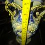 Antique Majolica Vase featuring ornate double handles, Postage Available Image 5