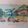 Fantastic Limited-Edition Hand-Signed Lithograph Print of a Caribbean Scene by the Renowned French Artist Alexandre Minguet (1937-1996), #737/1000 Image 3