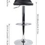Leather Round Bar Stool with Back Rest Height Adjustable Swivel Pub Chair Home Kitchen Bar stools Backless Stool with Footrest Black Image 4
