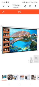 Motorized Projector Screen 100 inch 16:9 4K 1080 HD